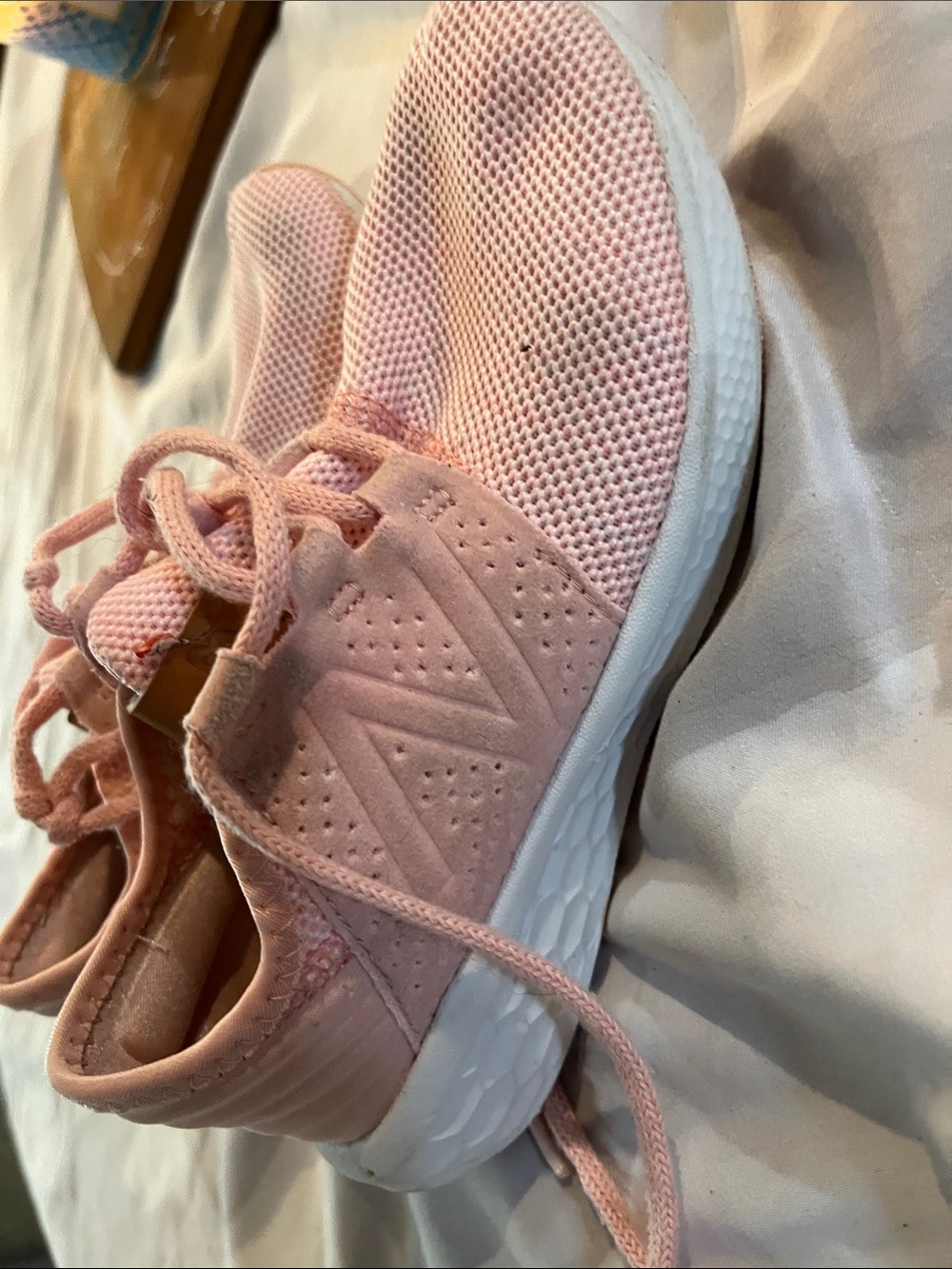New Balance Pink Knit Kids' Sneakers with White Sole